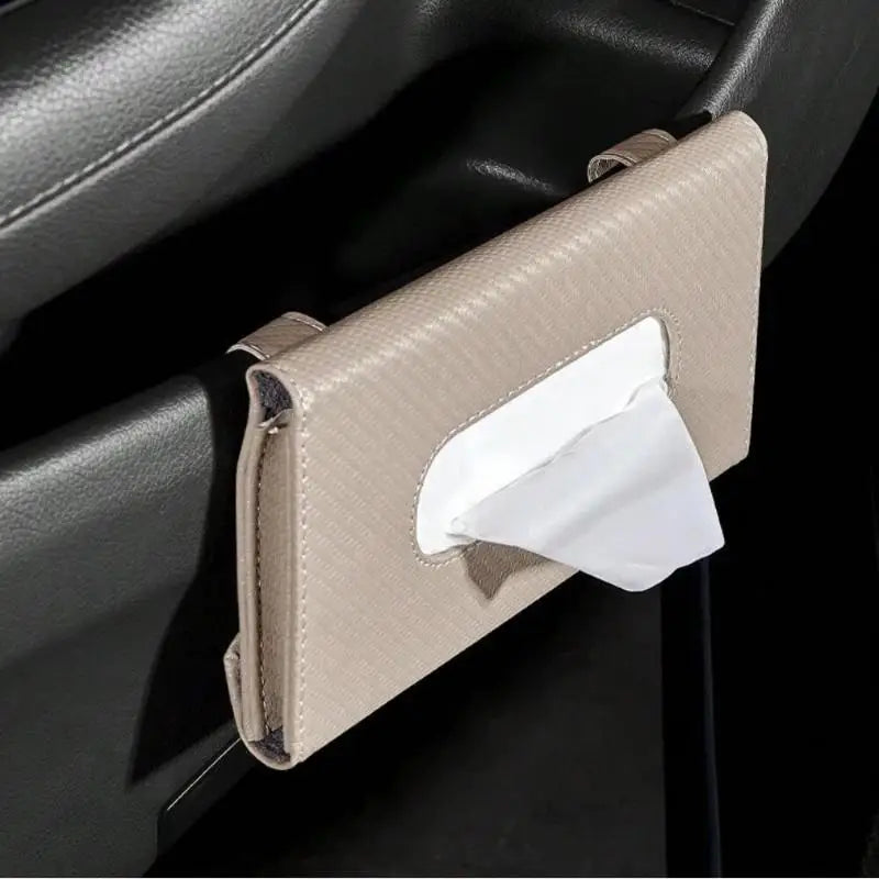 （Summer4）Car Tissue Box Towel Car Sun Visor Tissue Box Holder Auto Storage Decoration
