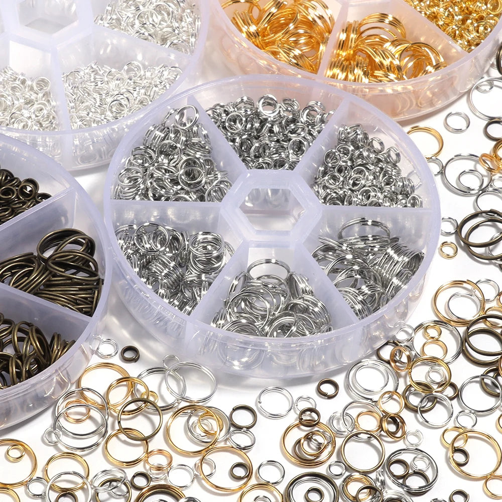 1Box Metal Jump Rings Gold Silver Color Double Loops Split Rings Connectors For Jewelry Making DIY Necklace Bracelet Accessories