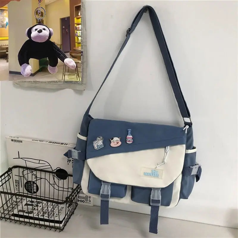 Nylon Handbags Shoulder Bag Large Capacity Crossbody Bags for Teenager Girls Men Harajuku Messenger Bag Student School Bags Sac