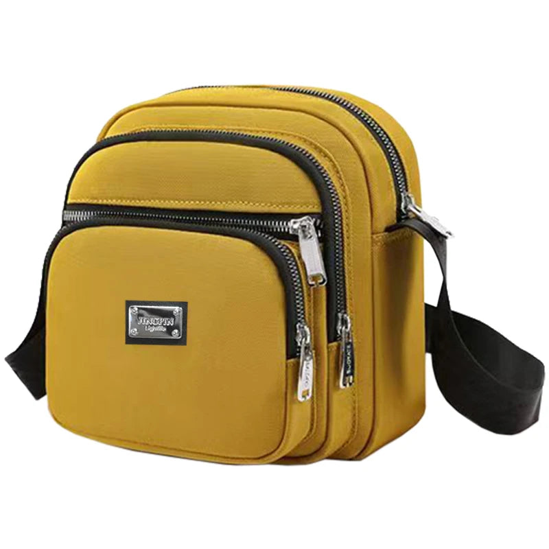 Daily Wear Slim Multi-layer Shoulder Bag Adjustable Wide Strap, Simple Solid Color Crossbody for Ladies Casual Street Matching