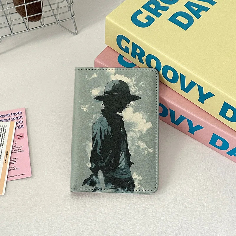 New Japanese Anime Cartoon Passport Holder Cover Women Men Travel Essentials Passport Wallet Air Ticket Credit Card Holder Case