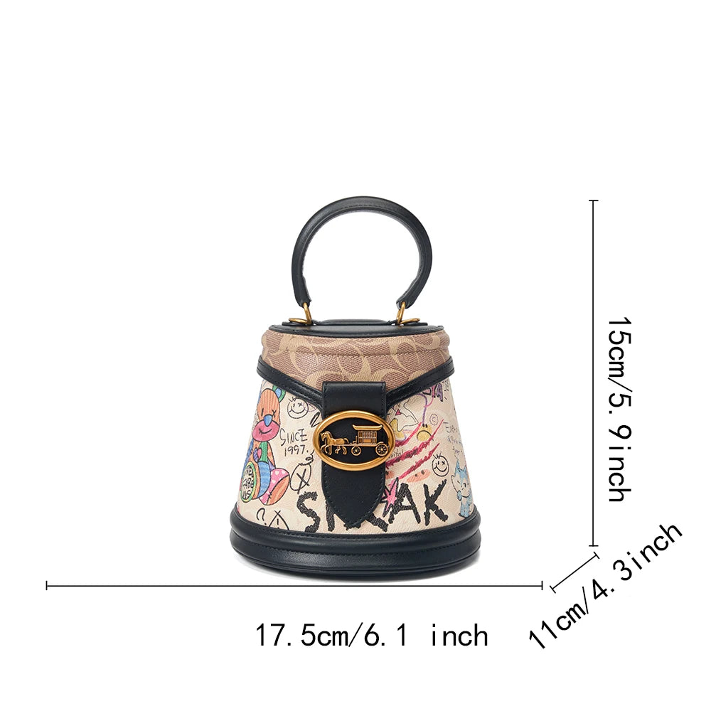 Women's Handbag 2026 New Four Seasons Fashion Round Bucket Bag, a must-have for women's daily life, crossbody shoulder bag for c
