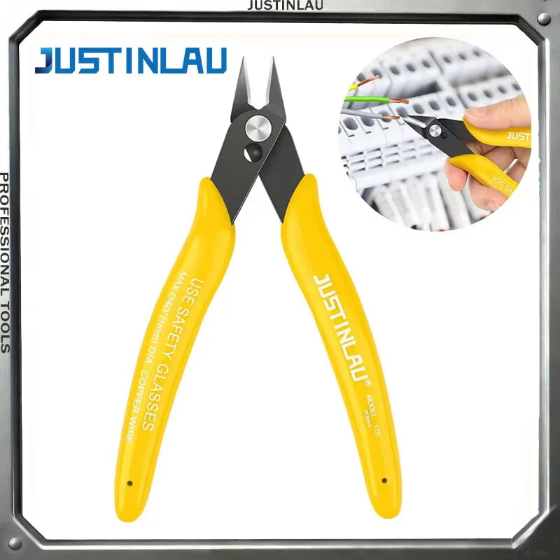 170 Wire Cutter DIY Trimmer Diagonal Side Cutting Cable Nippers Yellow Pliers Hand Mini Snips Flush Nipper Trimmer Hand Tools