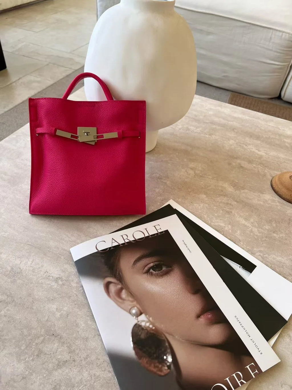 2026 New First-layer Cowhide Bucket  Women's Versatile Niche Medieval Exquisite Hand Carry Messenger Tote Bag Casual Fashion