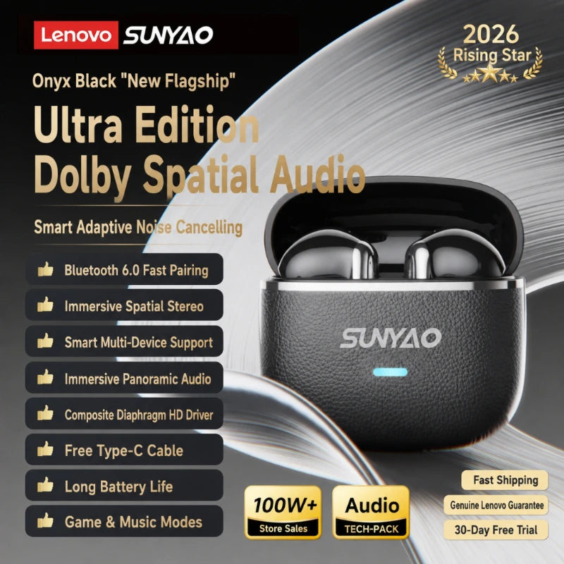 Lenovo LE-230 TWS Bluetooth 6.0 Earphones ENC Call Noise Reduction Wireless Earbuds HiFi Sound Low Latency Semi-In-Ear Headphone