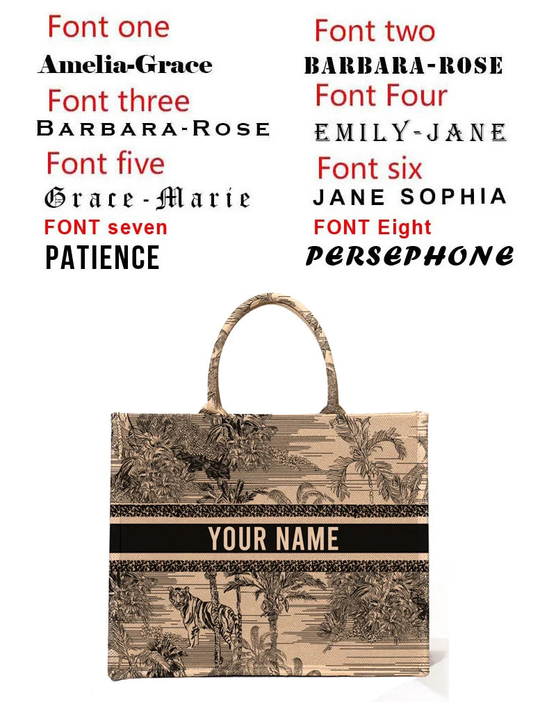 2026 New Personalized Custom Women's Tote Bag, Canvas Printed Handbag, Large Capacity Beach Bag