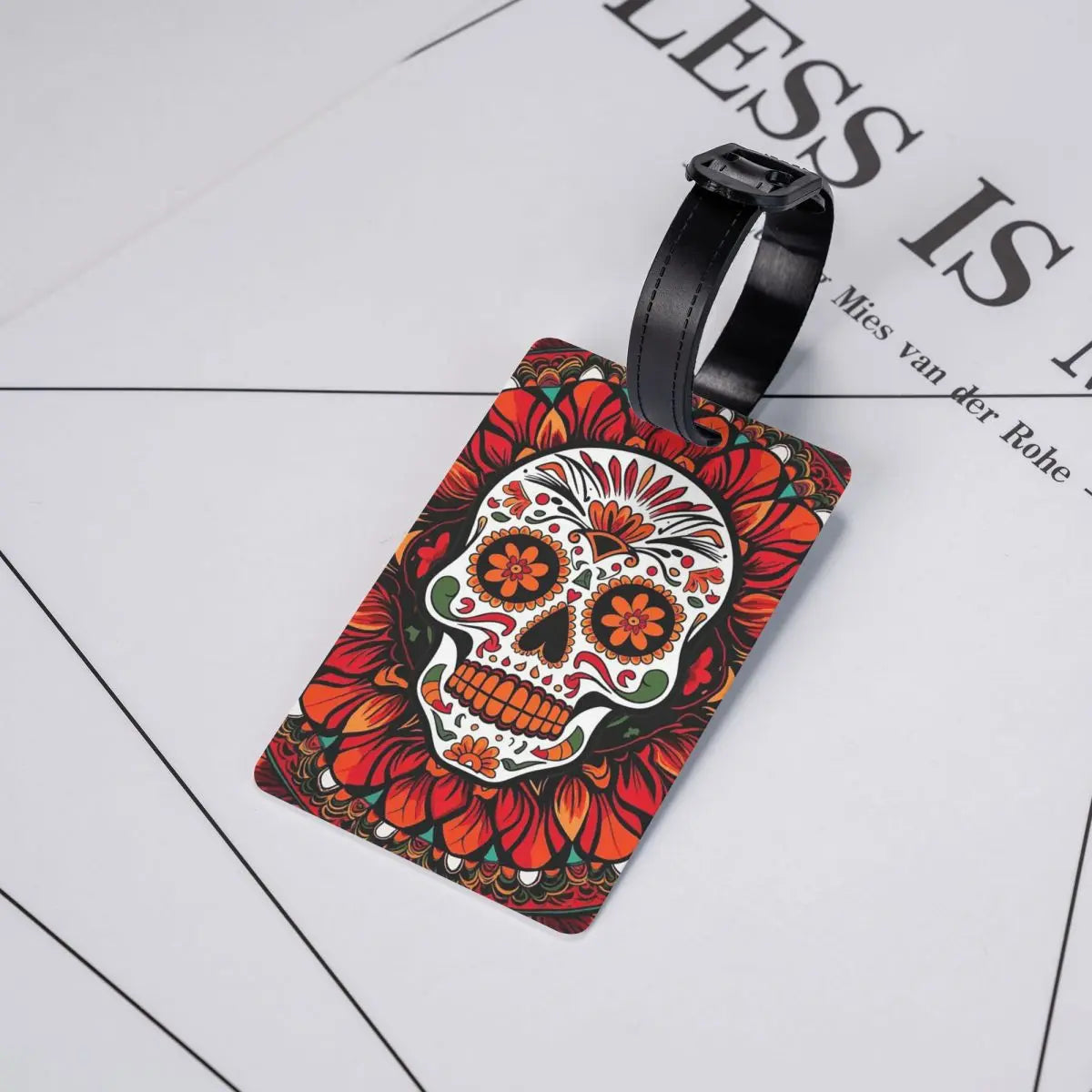 Mexican Skull Calavera Illustration Luggage Tags Suitcase Accessories Travel Baggage Boarding Tag Label Holder ID Name Address