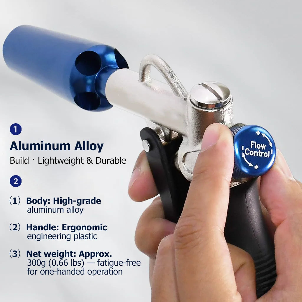 3-IN-1 Adjustable Air Blow Gun High Flow Pneumatic Dust Gun with 1/4" Air Inlet for Industrial Cleaning/Workshop Pneumatic Tool