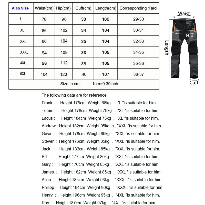 Men's Hiking Pants Summer ultra-thin, Breathable and cool Quick Dry Lightweight Cargo Work Golf Travel Pants with Zipper Pocket