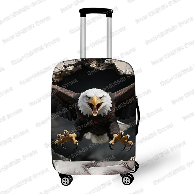 3D Animal Tiger / Lion / Wolf Bursting Through Wall Luggage Cover Elastic Trolley Case Covers Suitcase Protective Cover