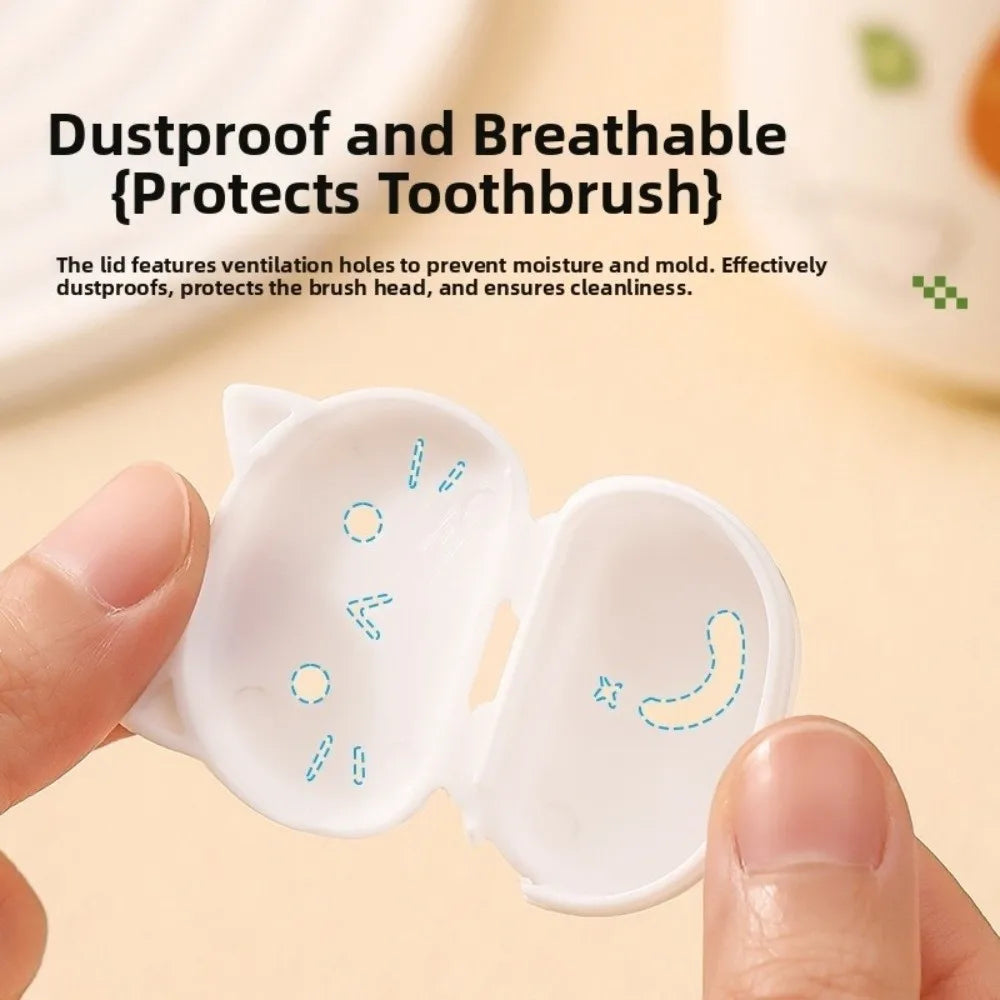 4pcs Cartoon Brush Cap Case Reusable Waterproof Toothbrush Protect Box Portable Dust Prevention Travel Toothbrush Protectors