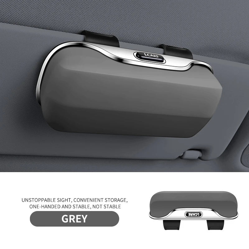 Car-Mounted Eyeglass Case Sunglasses Holder Driver Co-Pilot Storage Box Eyewear Frame Sunshade Board Accessory