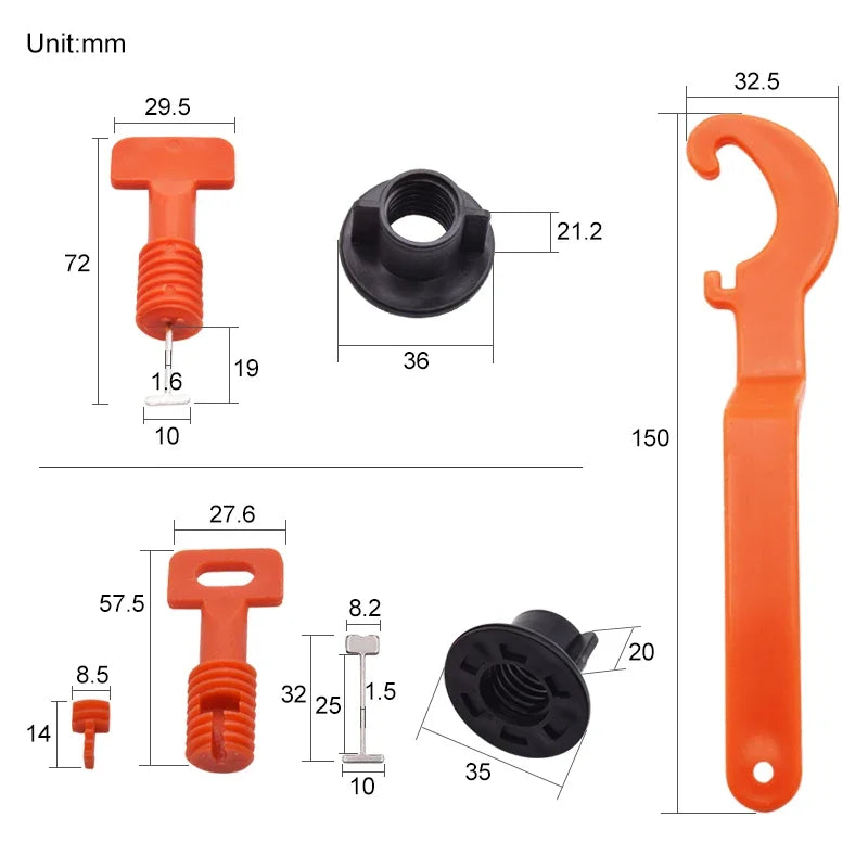50pcs/lot Tiles Leveling System Level Wedges Tile Spacers for Flooring Wall Replaceable Leveler Tools with Locator Spacers Plier