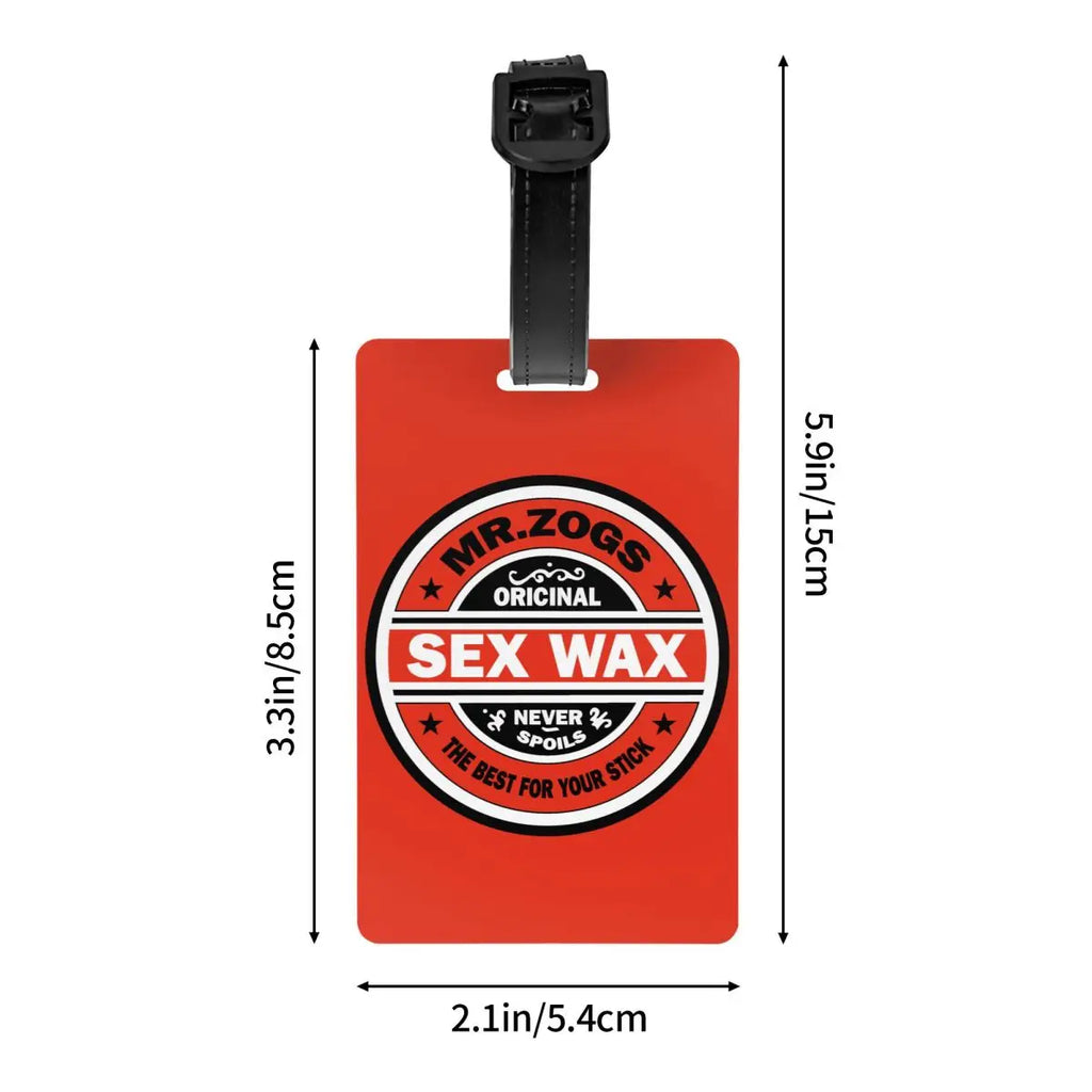 Custom Mr Zogs Sex Wax Luggage Tag With Name Card Surfing Surf Gift Privacy Cover ID Label for Travel Bag Suitcase