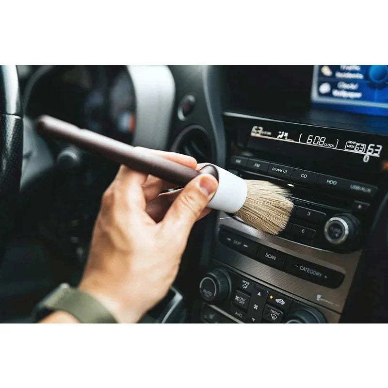 Car Detailing Brush Set 5Pc Premium Soft Auto Cleaning Brushes for Interior Exterior Wheels Emblems Air Vents Sensitive Surfaces