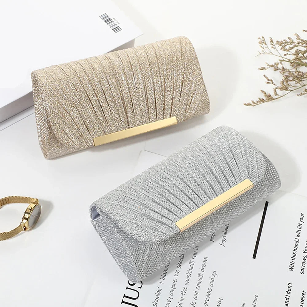 Women Evening Clutch Bag Female Crystal Day Clutch Wedding Purse Party Banquet Black Gold Silver Clutches Bag Sequin Shoulder