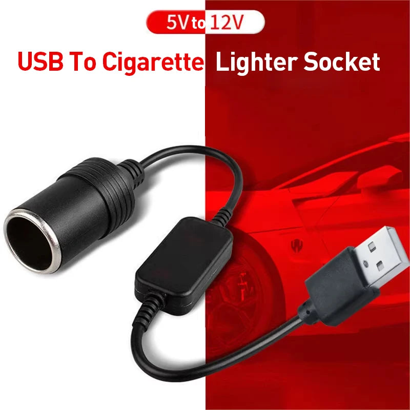 Universal Car Cigarette Lighter Socket Adapter Wired 5V USB To 12V Male To Female Converter Plug Auto Accessory for Vehicle