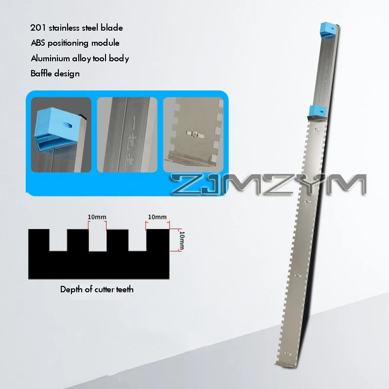1Pc Stainless Steel Square Notch Trowel , Wall Tile Leveling Tool for Masonry Large Tiles