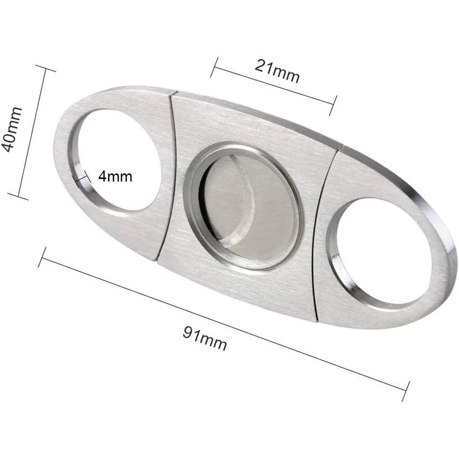 2026 New Stainless Steel Cigar Cutter Pocket Zigarren Double Blades Smoking Cutting Accessories Tool Wholesale Factory