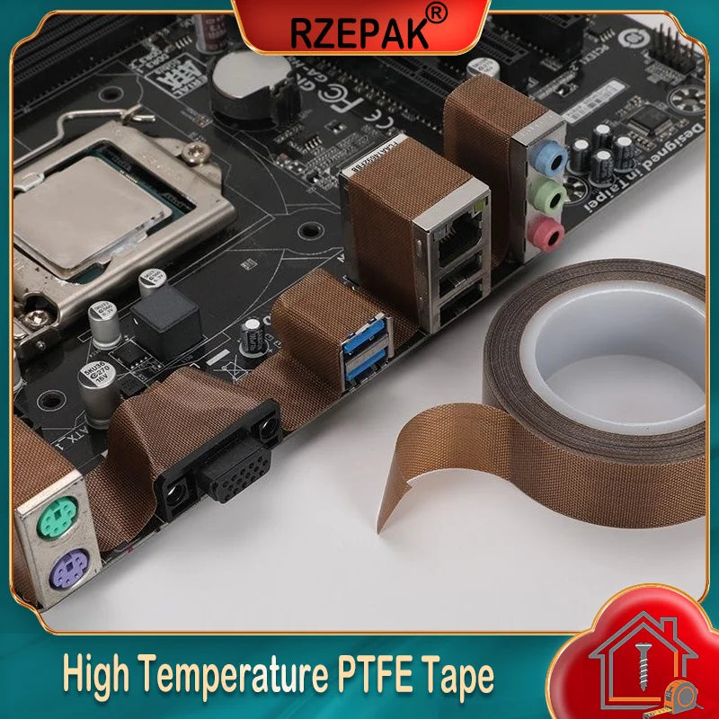 0.13/0.18mm PTFE  Insulation Tape - 5-100mm 300℃ High Temp Abrasion Resistant Tape for Vacuum Sealer & Packaging Machinery