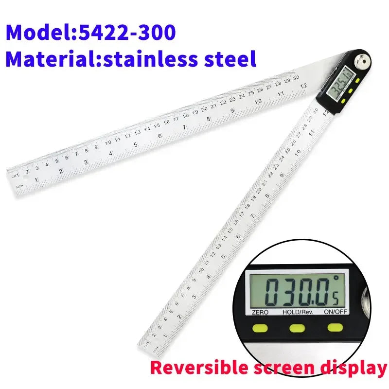 SHANHR 200mm/300 mm Digital Meter Angle Inclinometer Angle Digital Ruler Electron Goniometer Protractor Angle Finder