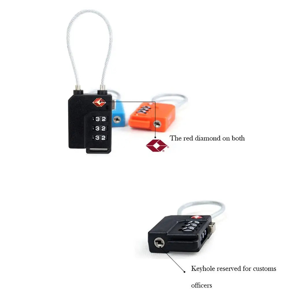 Password Lock Padlock Steel Wire Security Lock Suitcase Luggage Coded Lock 3 Digit Password Lock Cupboard Cabinet Locker