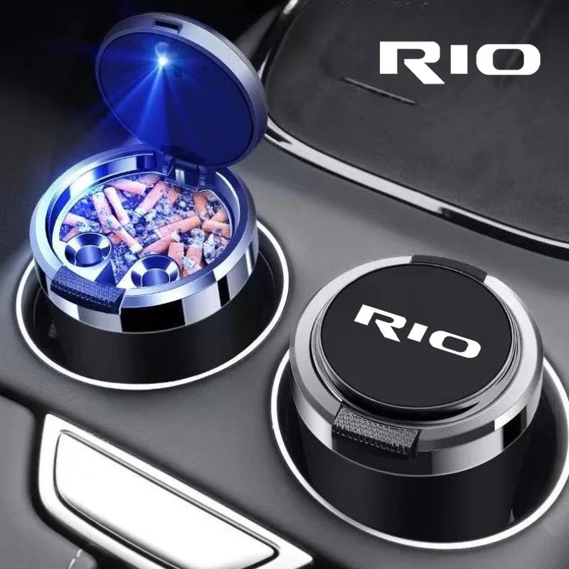 Car Ashtray Cigarette Ash Holds Cup LED Light Automotive Ashtray For Kia Rio Ceed K2 K5 K9 K3 K6 Auto accessories organizer