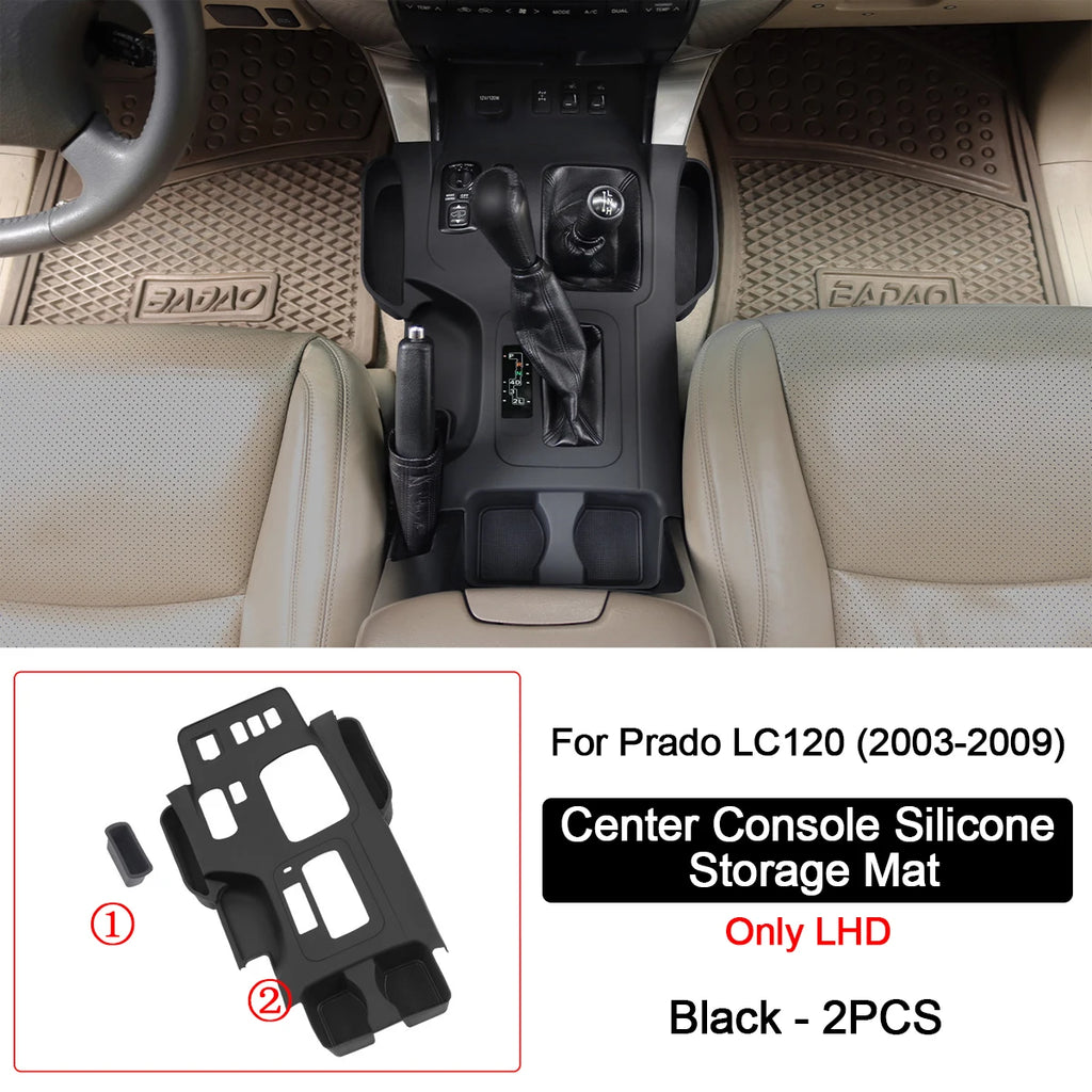 For 2003-2009 Prado LC120, Center Console Silicone Storage Mat, Expand Storage Space, Car Interior Modification Accessories
