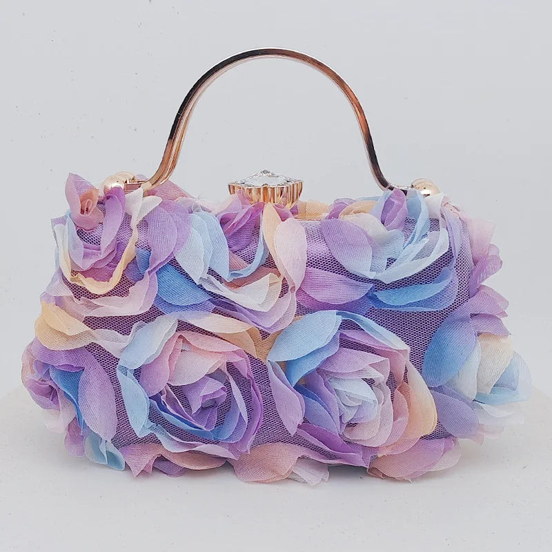 Popular flower dinner bag bridal wedding dress white dress bag partybag