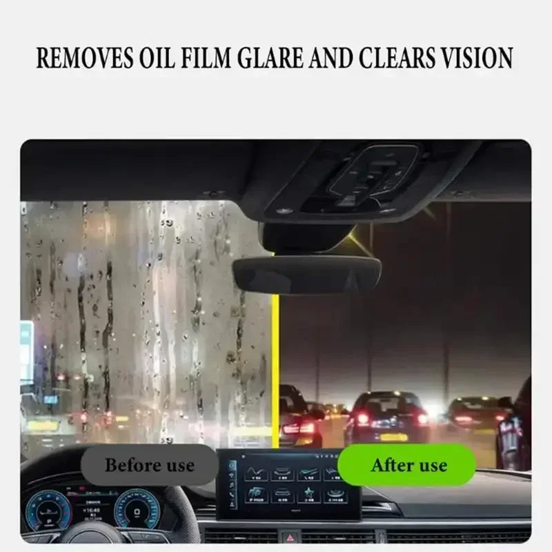 Car Glass Oil Film Remover Automotive Car Glass Sponge Cleaning Brush Front Inside Windshield Glass Oil Film Cleaning Agent