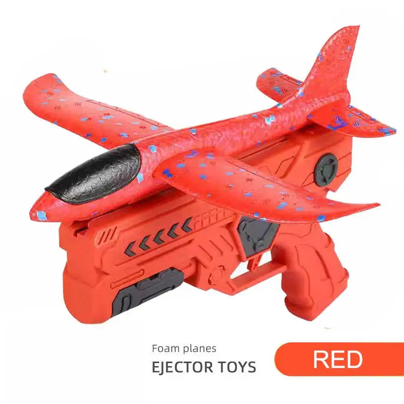 Kids Foam Aircraft 10M Launcher Catapult Glider Aircraft Gun Toy Children's Outdoor Game Soft Bullet Gun