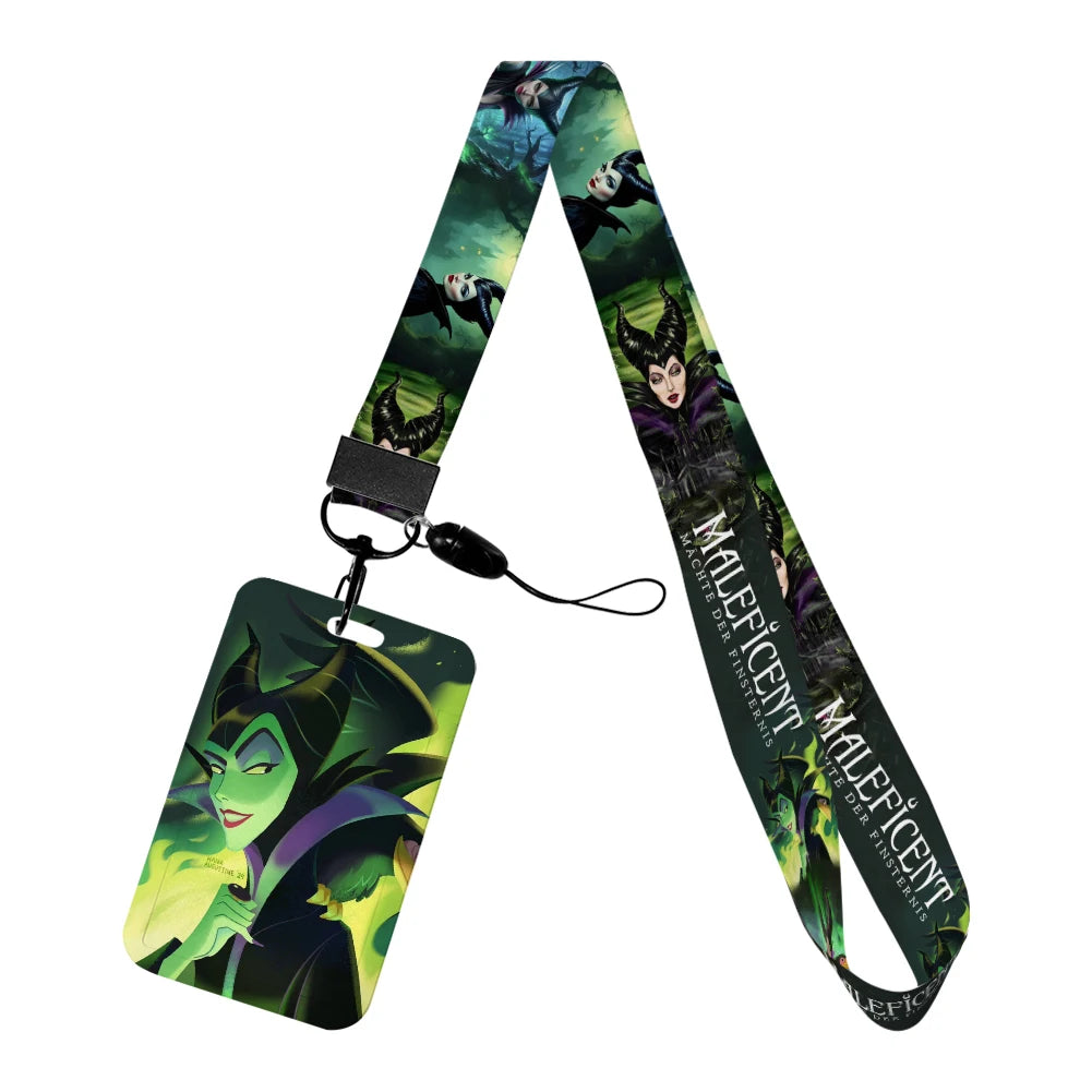 Disney Villains ID Badge Holder Neck Strap Pendant Door Card Holders Lanyards Girls Lanyard Student Kids Credential Holder