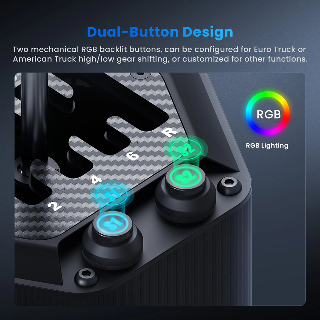 SIMSONN HS Pro Shifter Dual Mode Hybrid H-Pattern/Sequential Shifter with 6+R and 7+R Gears