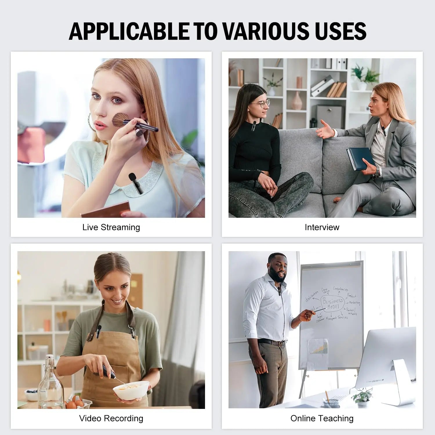 Mini Portable Wireless Lavalier Microphone for Live Broadcast Gaming Audio Video Recording iPhone Android