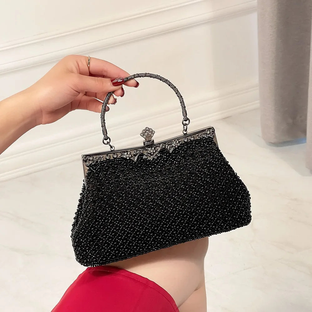 Purses and handbag luxury Designer Clutch purse handmade Pearl decoration Party Wedding Evening bag banquet bag