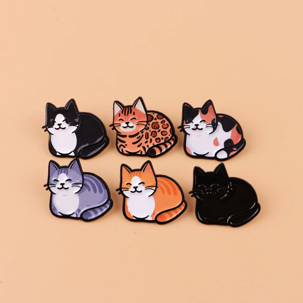 Iced Coffee Quotes Enamel Pin Cartoon Cat Brooches For Women Collar Lapel Pin Dog Badges Party Gifts Clothing Accessories