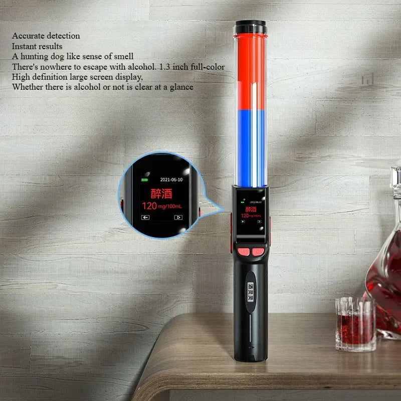 Professional Alcohol Detector Portable Alcohol Detector Breath Detector Air Blowing Breathalyzer Alcohol Test Voice Broadcast