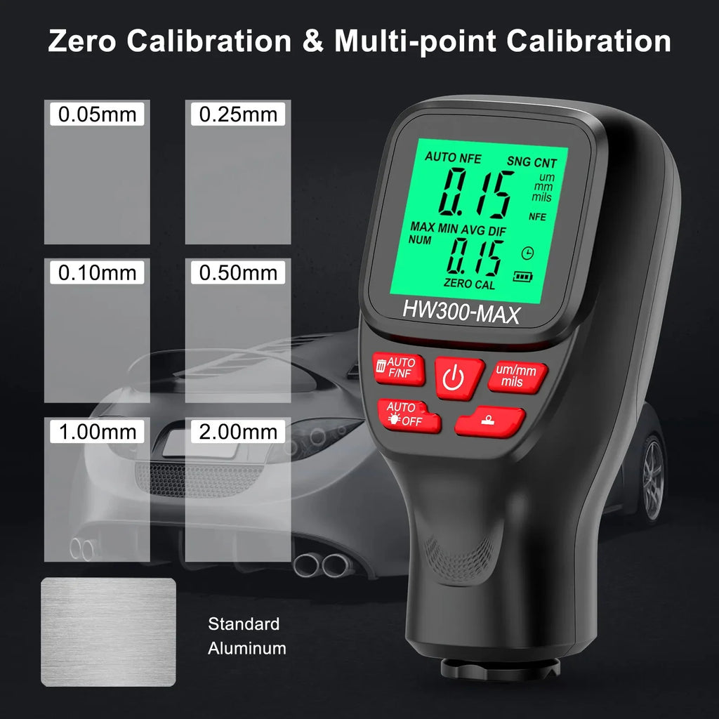 1Set HW300-MAX Coating High Precision Thickness Gauge Large Range Thickness Detection Paint Film Instrument