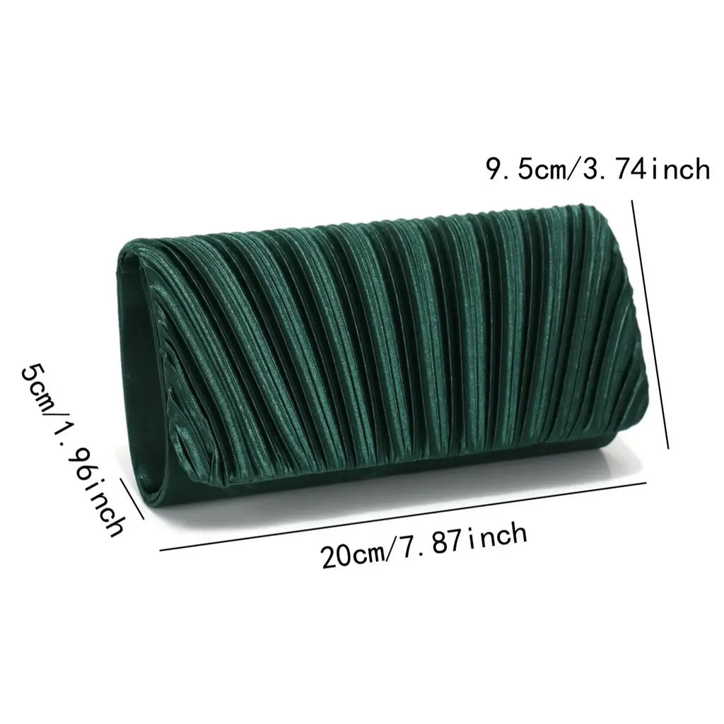 New Arrival Envelope Design Evening Green Color Women Clutch Bags Small Pocket Money Bags Party Wedding Handbags