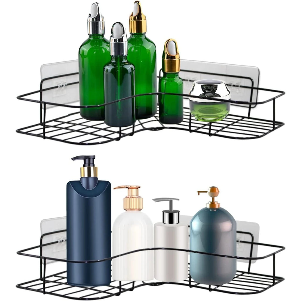 4Pack Shower Caddy Adhesive for Replacement Strong Transparent Adhesive Storage Shelves Sticky Pads No Drilling for Corner Shelf