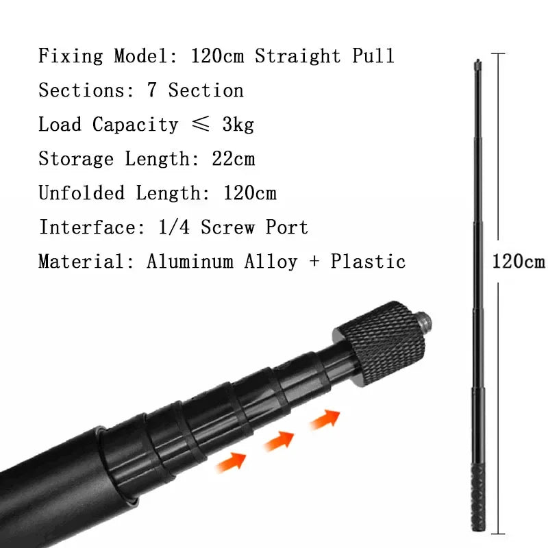 Extended Bundle Handle for Insta360 X5 X4 X3 X2 GoPro 12 11 10 9 DJI Action 4 3 SJCAM Camera Bullet Time Invisible Selfie Stick