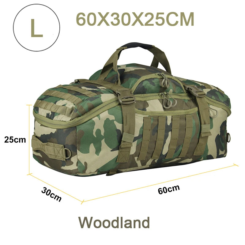 25L 45L 80L Sport Travel Bag Molle Tactical Backpack Gym Fitness Bag Large Duffle Bags for Camping Hunting Fishing