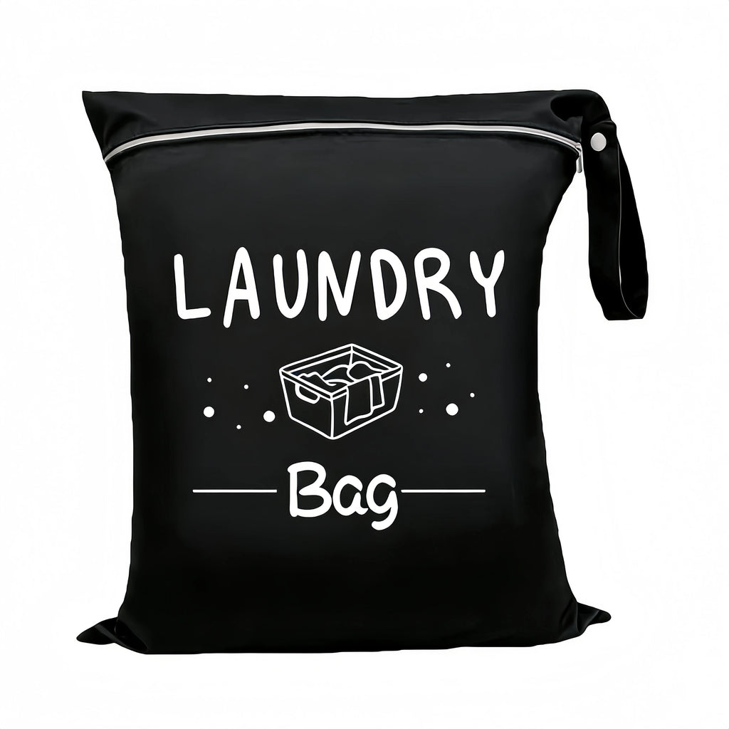 Large capacity 38*48cm travel laundry bag, with double handles for portability and stain resistance, adjustable handle zipper, w