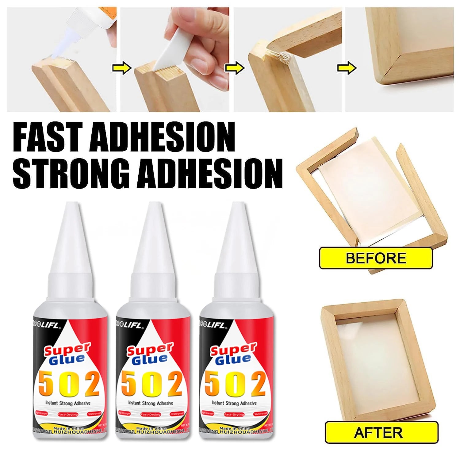 LOOLIFL cyanoacrylate 502 Super Glue 20g Instant Strong Adhesive Fast Drying Waterproof Glue for Metal Plastic Wood DIY Repair