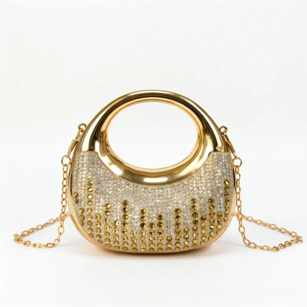 Mini Golden Evening Bag Purses and Handbags Luxury Designer Shoulder Bags Funny Shape Party Wedding Acrylic Clutch Purse