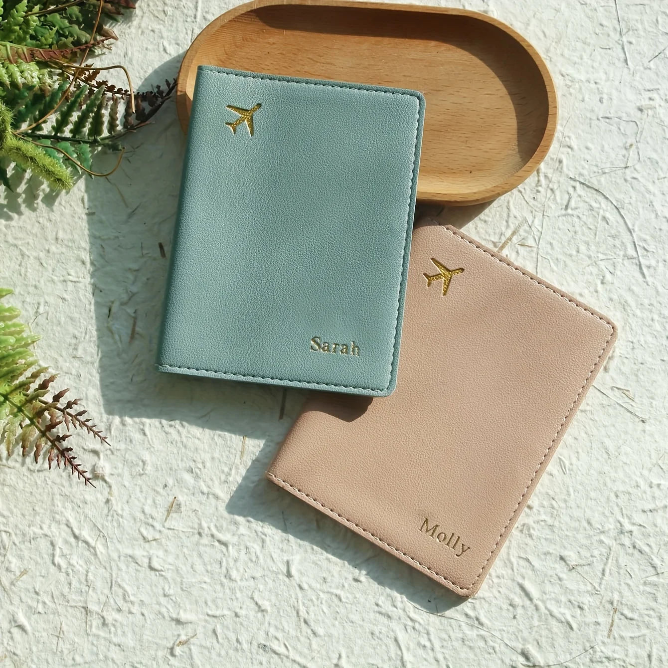 Customized Name PU Leather Travel Passport Gilding Letters Protective Case Personalized Thickened Passport Holder Case