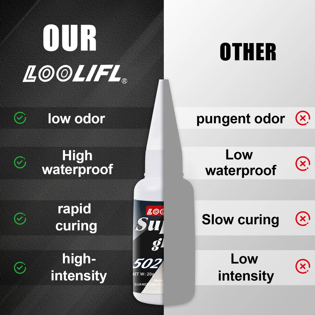 20ml 502 Glue Super Strong Instant Adhesive Fast Drying Cyanoacrylate Glue for Metal Plastic Wood Ceramic