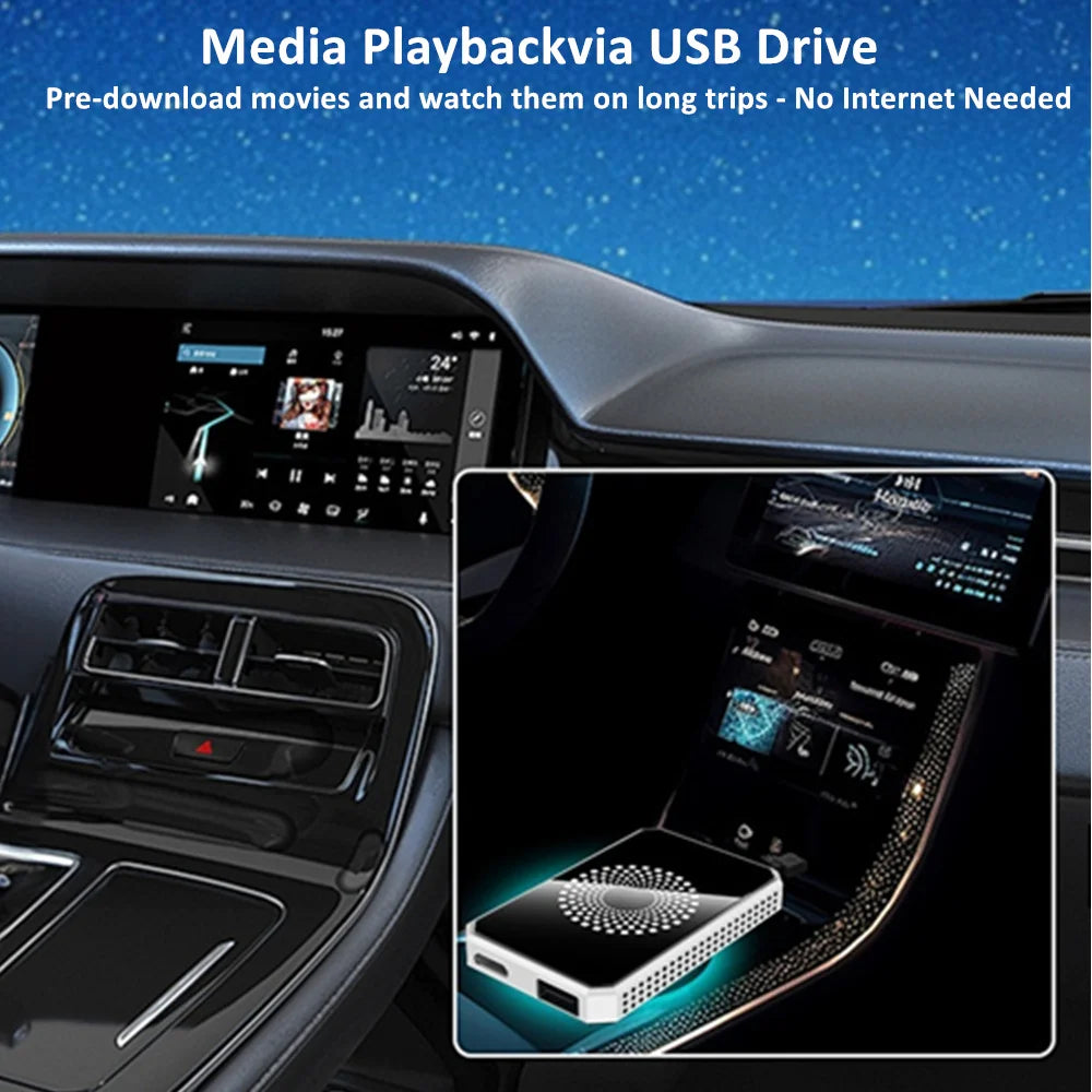 JayCreer 3-in-1 Magic Video Box for Wired Apple Car Play and Android Auto Cars