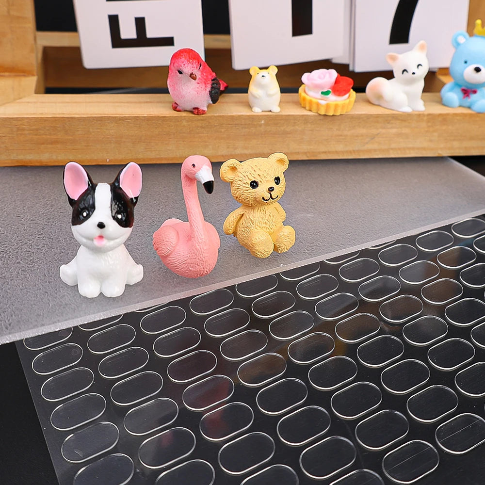Double Sided Gel Glue Pad Adhesive Dots Fastener Strong Oval Self Adhesive Tape DIY Action Figures Carpet Poster Fixing Tape Pad