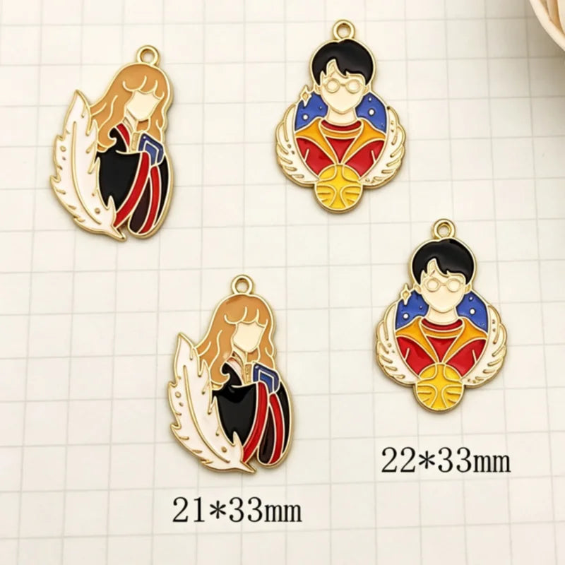 10pcs cartoon peripheral metal badges cartoon character pendants, DIY jewelry making earrings, keychains, accessories